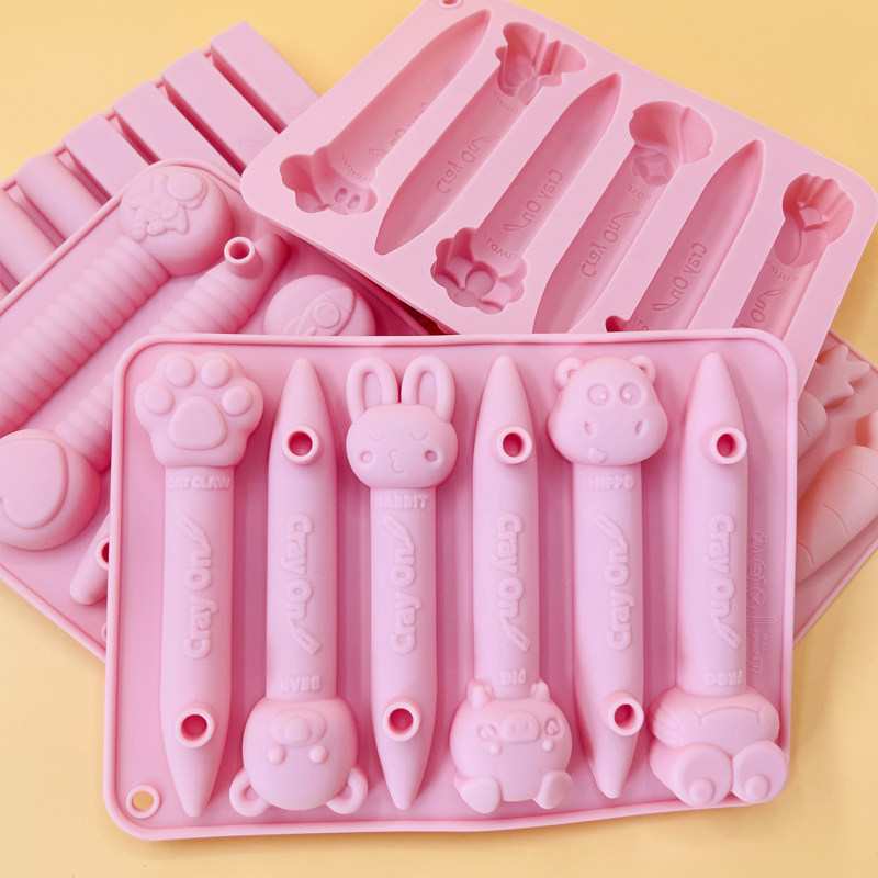 卡通动物diy制作巧克力硅胶模具