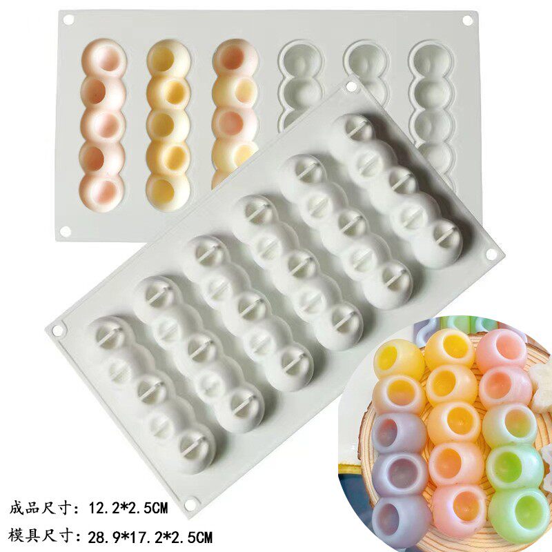 6连凹球巧克力模具咬不动的糖模