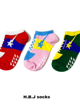 HBJ少女袜子女棉袜潮流吸汗防臭透气薄款运动夏季船袜女生ins短筒