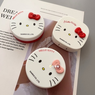 可爱少女心学生通用便携KT猫系列隐形眼镜护理盒子常备美瞳收纳盒