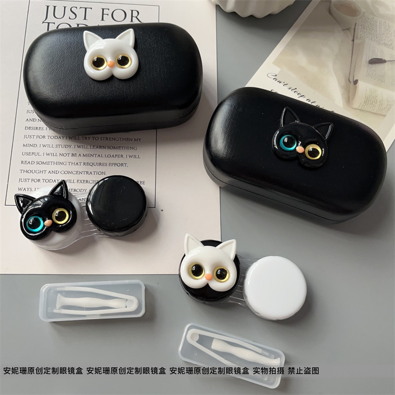炫酷猫咪美瞳盒子收纳盒
