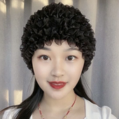 2025新款 洋气遮白发帽防风光头帽透气居家帽子 款 时尚 包头帽女四季