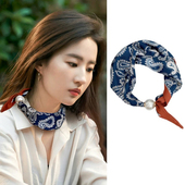 领巾春夏围脖系脖高级感流行时尚 丝巾女2025新款 方巾搭配衬衫 颈饰