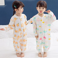 Bé trai và bé gái túi ngủ 2 bộ đồ ngủ cho bé mùa xuân và mùa hè mỏng 1-3 tuổi 0 trẻ sơ sinh cotton dính liền 4 máy lạnh dịch vụ tại nhà - Áo liền quần jumsuit nhung trẻ em