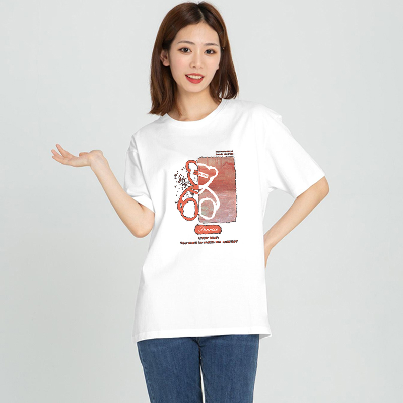 2022新款夏季女装短袖T恤设计感小众半袖ins潮体恤宽松别致上衣服