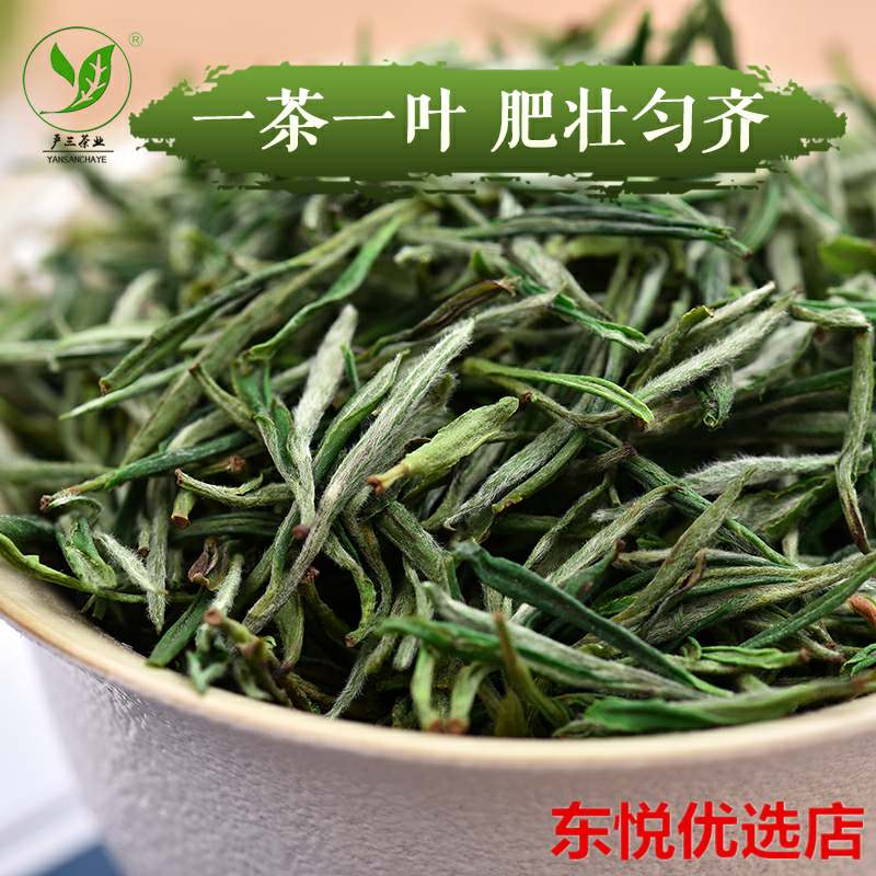 严三茶叶 新茶明前绿茶安徽黄山毛峰汤池小兰花茶野茶袋装250g
