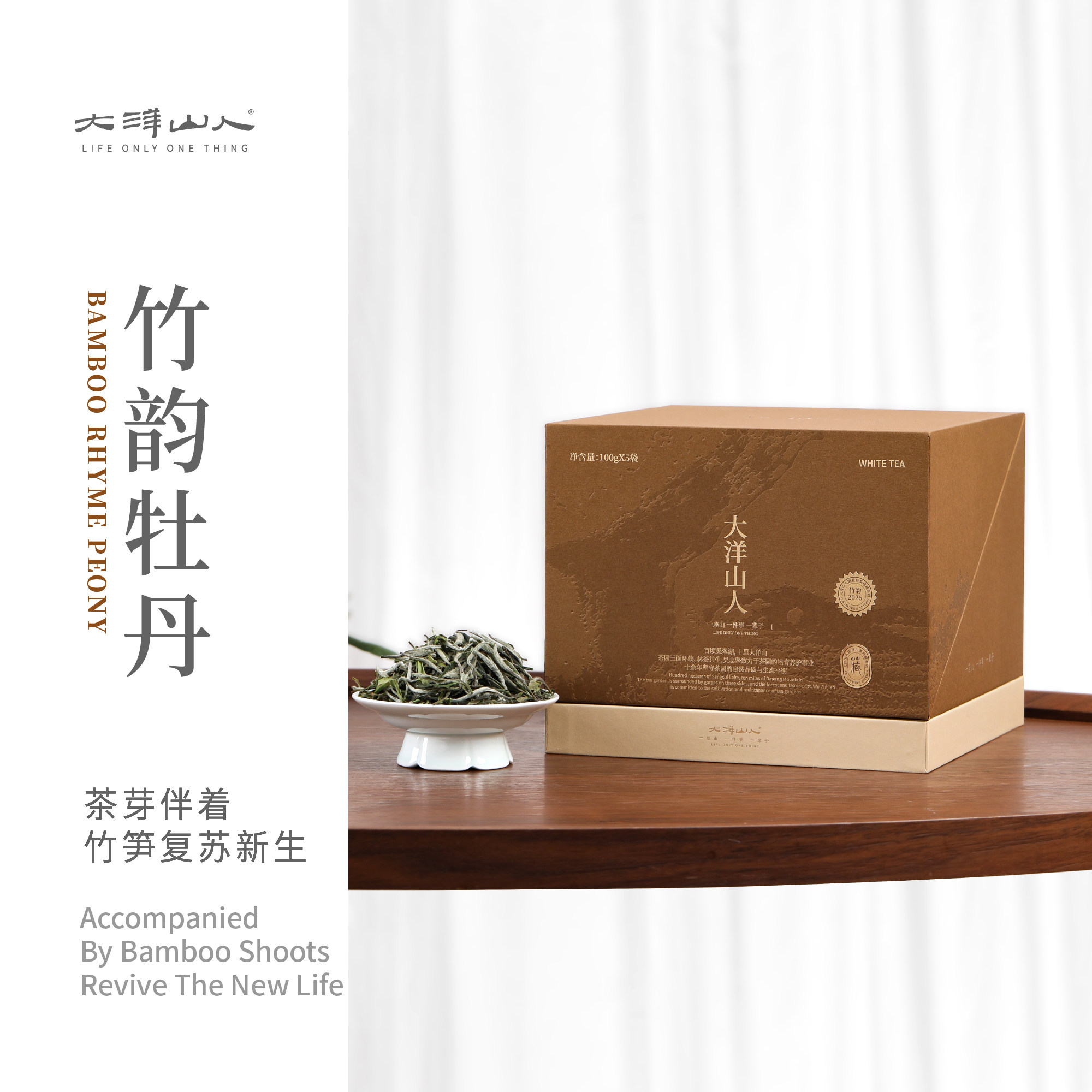 一叶九鼎福鼎白茶2025竹韵白牡丹