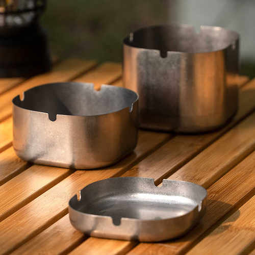 轻奢做旧不锈钢复古水洗烟灰缸