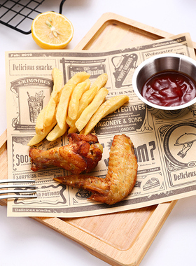 牛皮美式复古防油纸淋膜纸西餐厅餐吧商用汉堡薯条纸垫纸垫盘餐纸