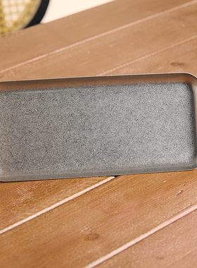 美式复古不锈钢长方形盘烧烤盘子工业风平底盘甜品盘做旧托盘餐具