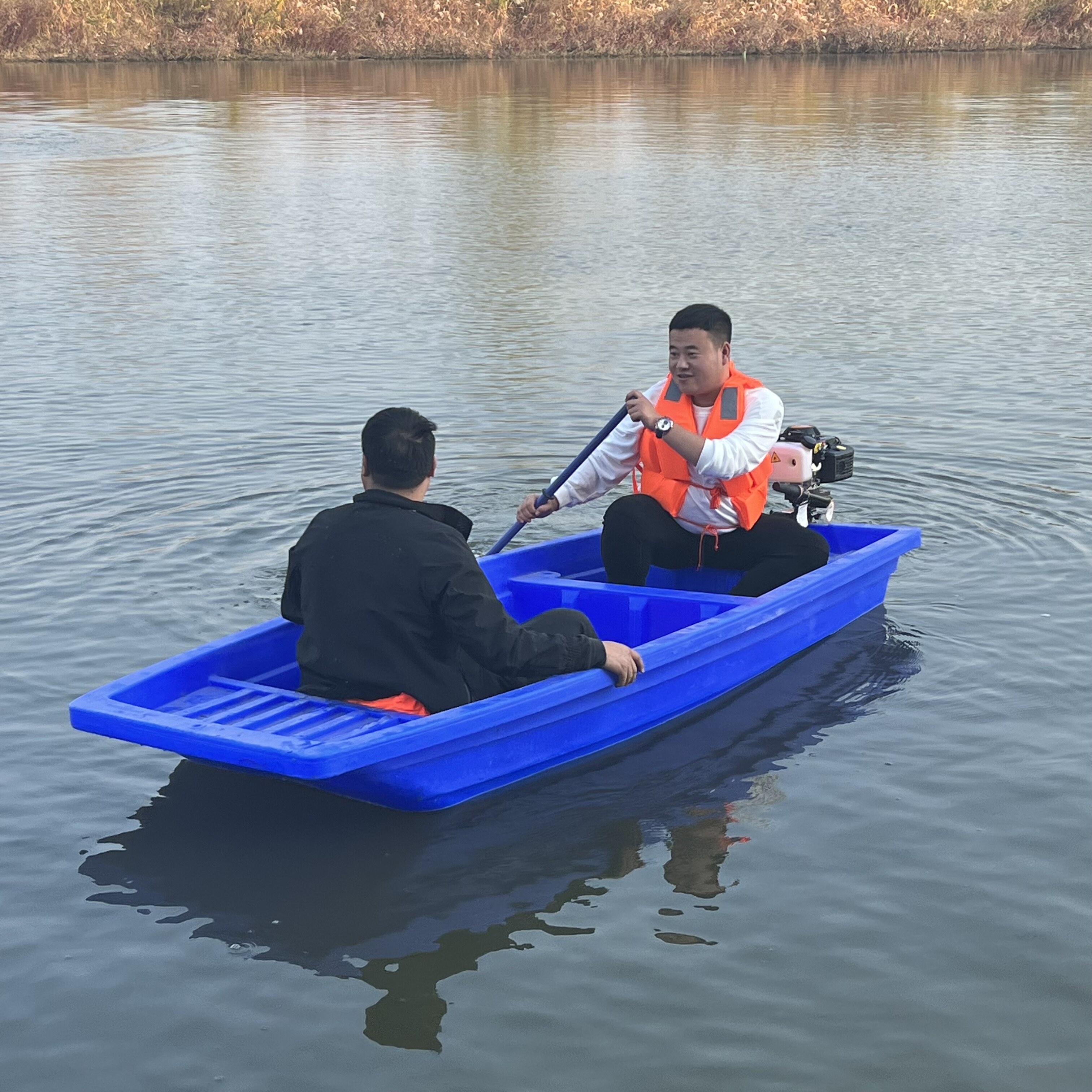 牛筋塑料船渔船捕鱼小船加厚pe钓鱼船下网舟橡皮艇塑胶船外机家用