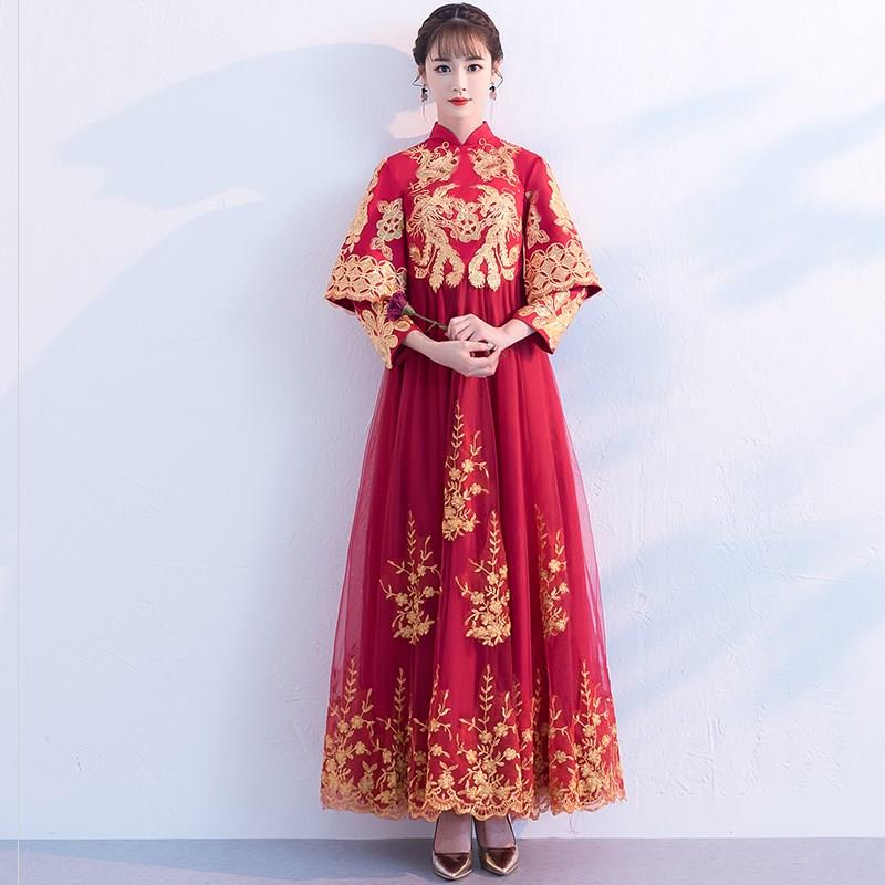 敬酒服新娘2019秋款新款孕妇长款婚纱礼服长袖秋冬高腰礼服简单在类目 女装/女士精品, 婚纱/旗袍/礼服, 礼服/晚装中 - 来自Buy2taobao.com提供专业的淘宝代购服务