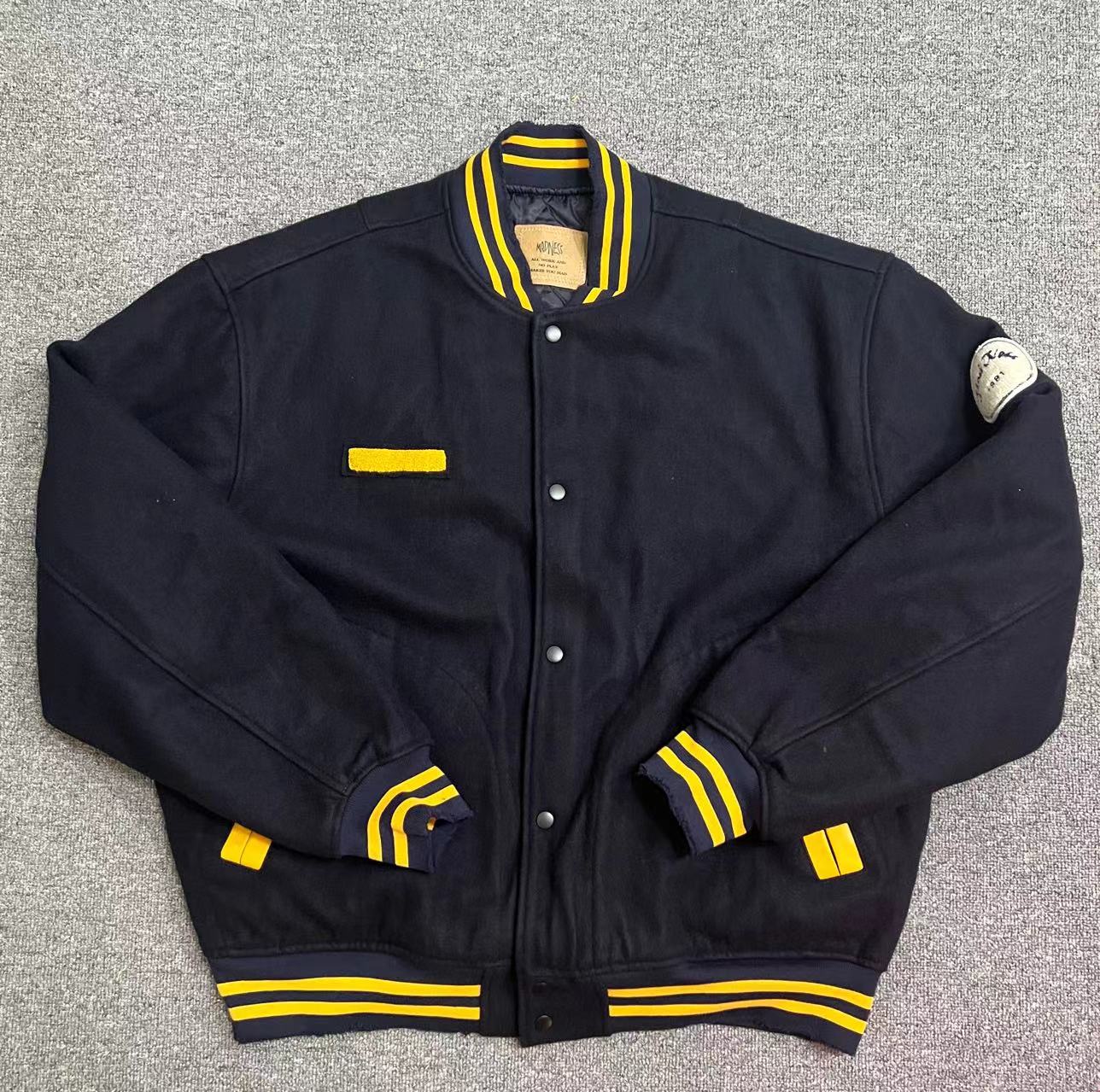 MADNESS BASEBALL JACKET 22AW羊毛黄色棒球服余文乐同款夹克外套