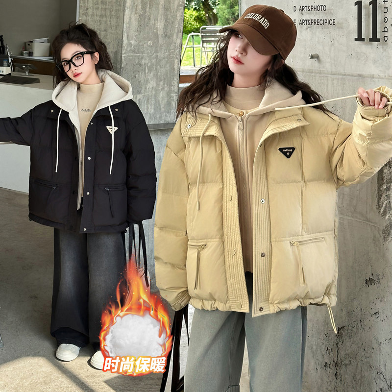 女童羽绒棉服冬装2024新款韩版网红中大童中长款棉衣儿童棉袄外套