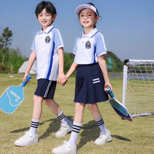 幼儿园园服夏装儿童运动会班服套装夏季短袖圆领毕业照小学生校服