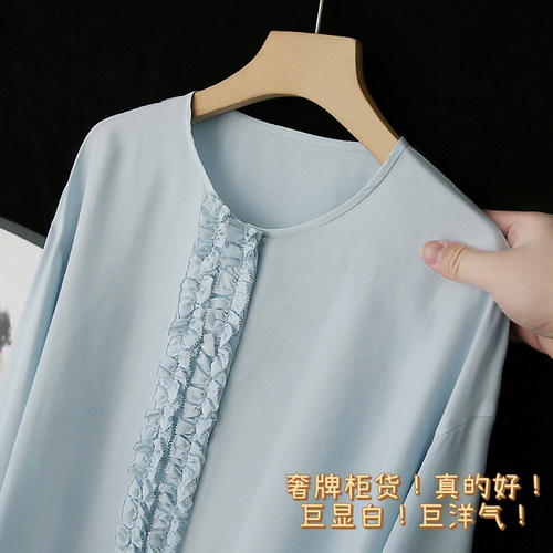 颜色及美！柜价4位数！100%重磅桑蚕真丝无领衬衫女宽松大码胖MM