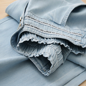 舒服到炸 裤 型巨显瘦 享受级神裤 天丝直筒牛仔阔腿长裤 薄女夏