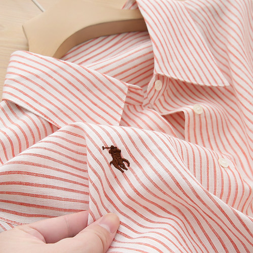 反季好货~品质及佳！出口外单多余！100纯亚麻条纹衬衫女宽松显瘦