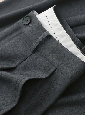 西装神裤！巨显瘦和大长腿一步到位！灰色高级感宽松高腰阔腿裤女