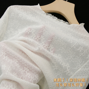 女25秋新款 捡大漏 花边领蕾丝打底衫 羊毛材质 品牌订单多余