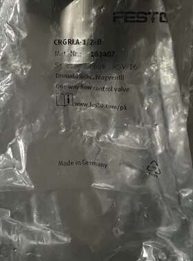 议价FESTO费斯托节流阀耐高温 CRGRLA-1/2-B可维修