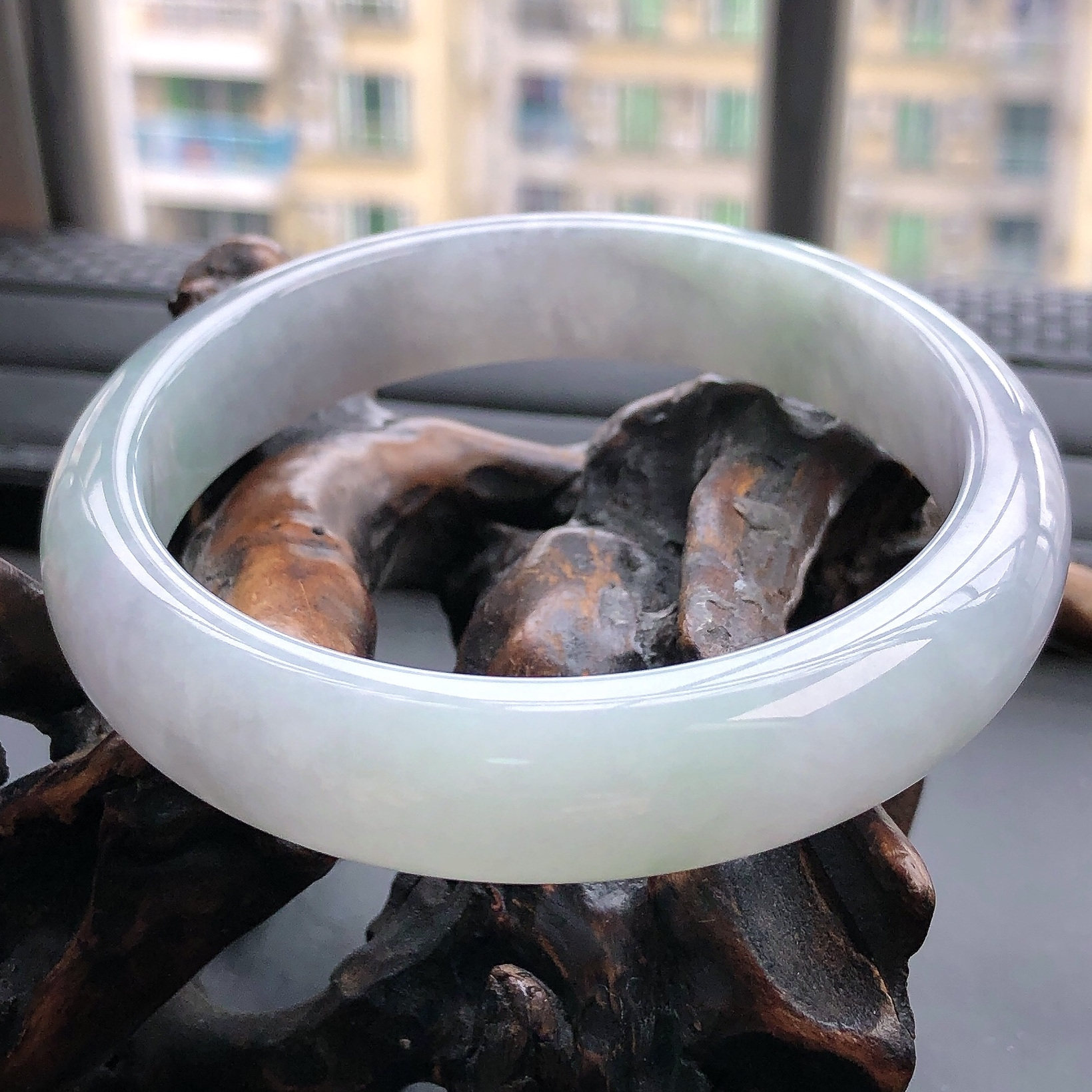 65.7圈缅甸天然翡翠A货大圈手镯
