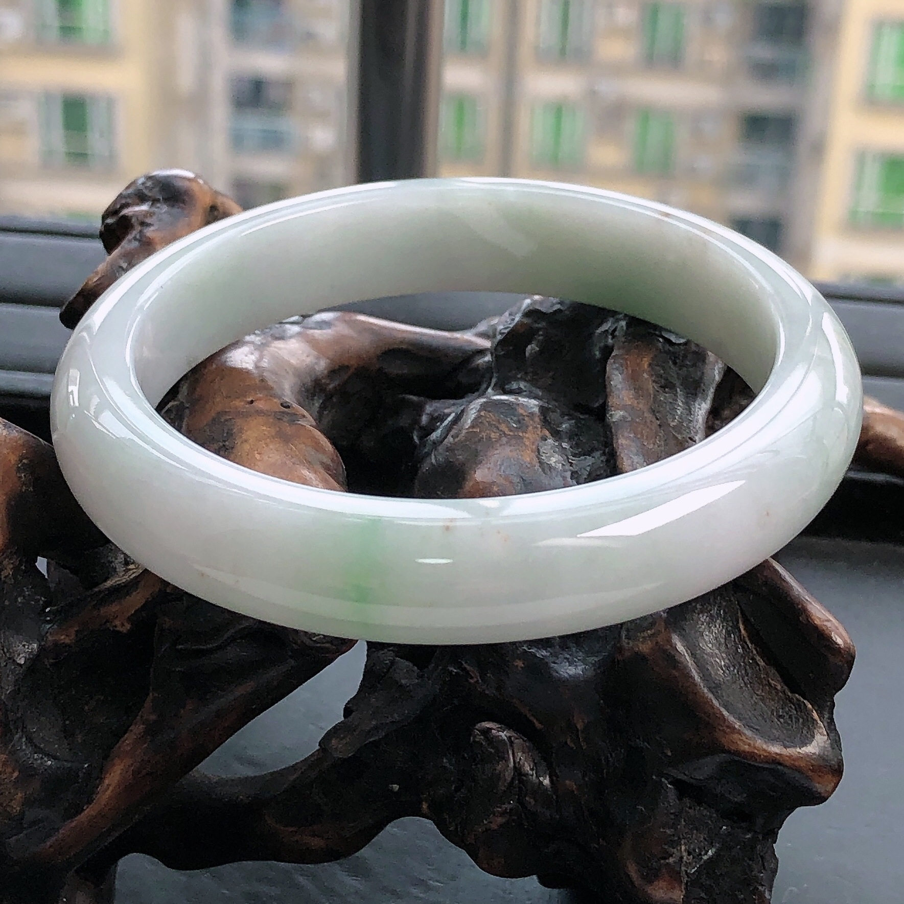 61圈缅甸天然翡翠A货正圈手镯