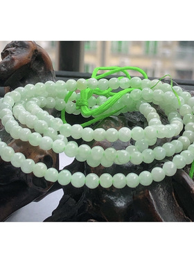 自然光实物拍/缅甸天然A货翡翠圆珠项链.挂件链17.66g 老坑颈饰