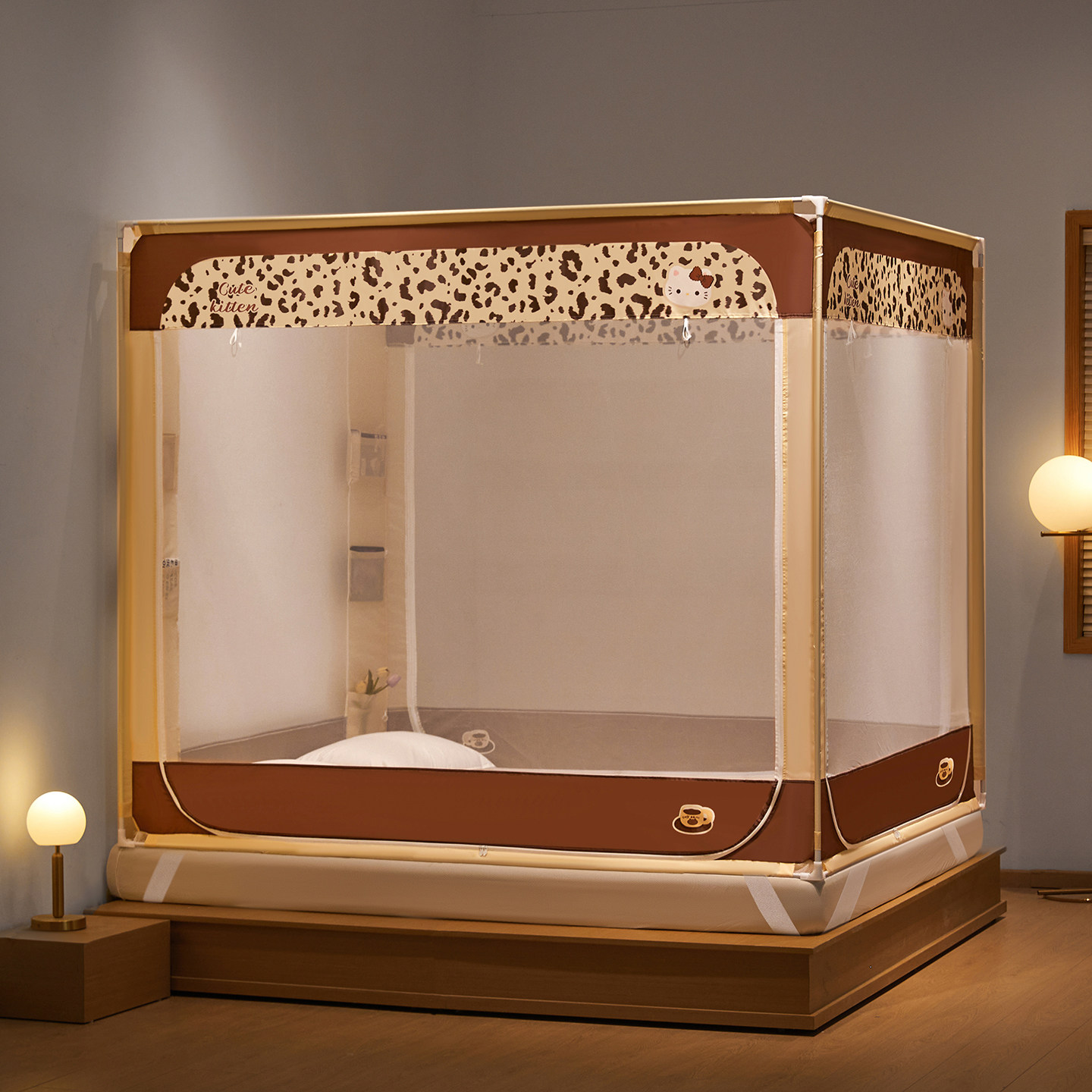 2026新款家用蚊帐防摔全底婴儿童防掉床全包围回底坐床蒙古包卧室