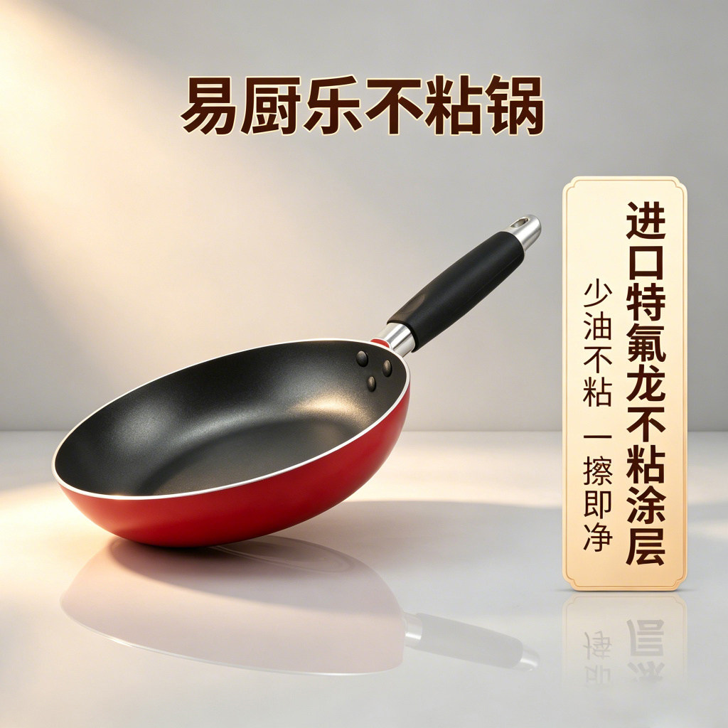 易厨乐不粘锅商用平底锅煎锅烙饼锅牛排家用煎饼锅煎蛋锅多功能