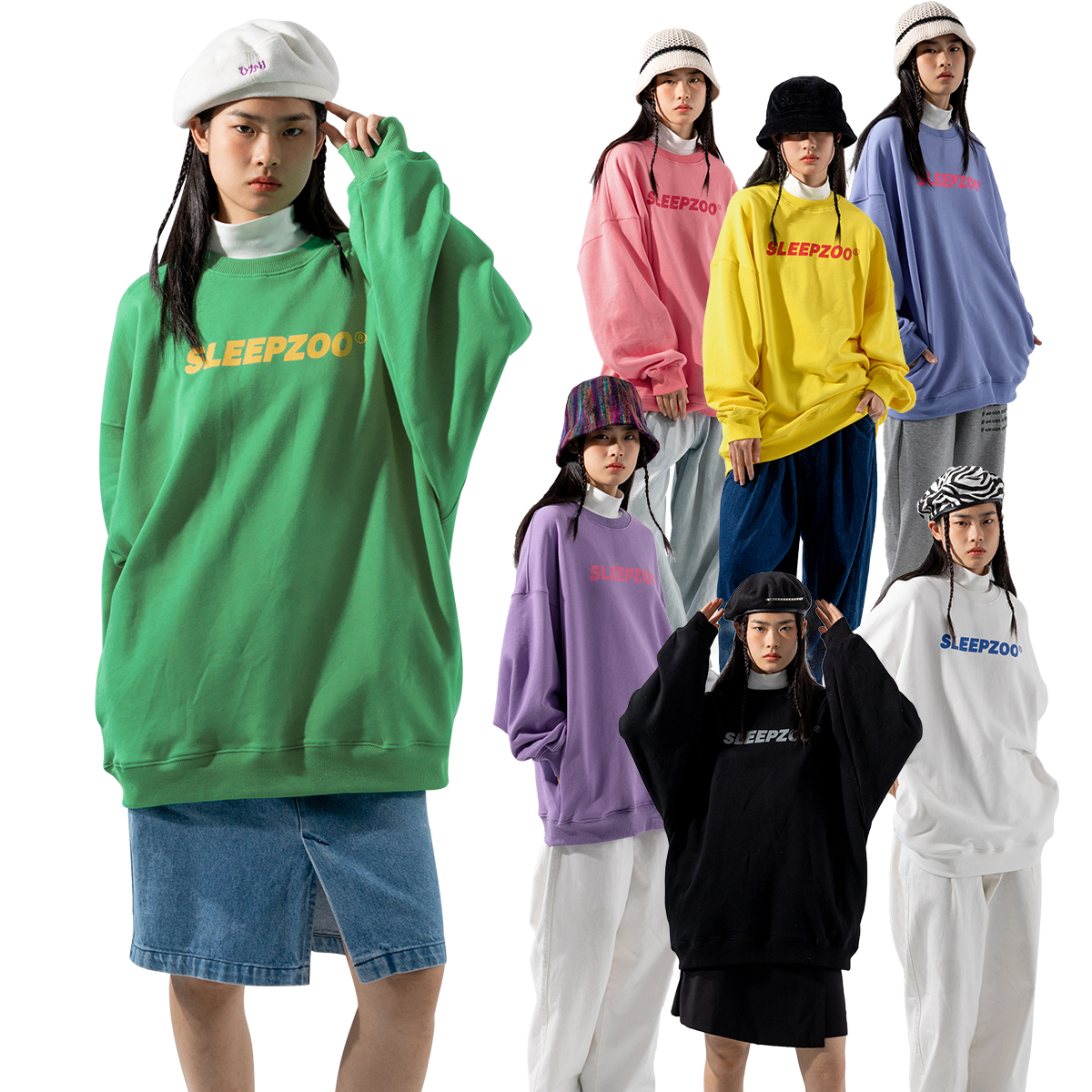 sleepzoo原创设计宽松圆领卫衣