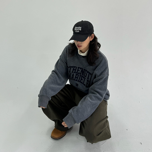 复古秋冬运动风卫衣女 美式 中性BF宽松假两件上衣 24AW Sleepzoo