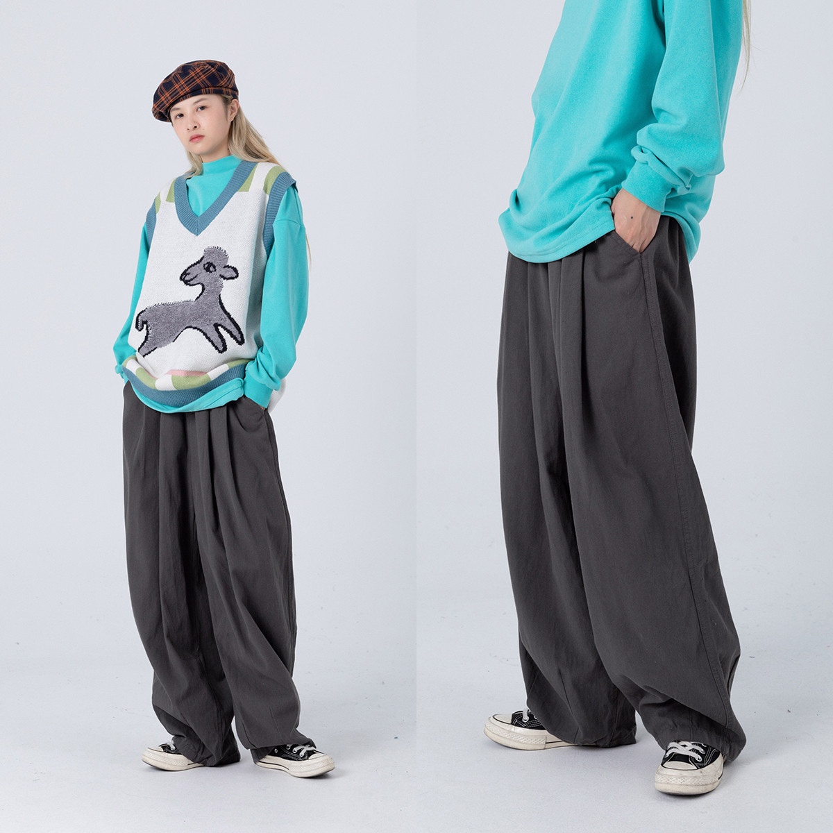 sleepzoo日系街头宽松bf休闲长裤