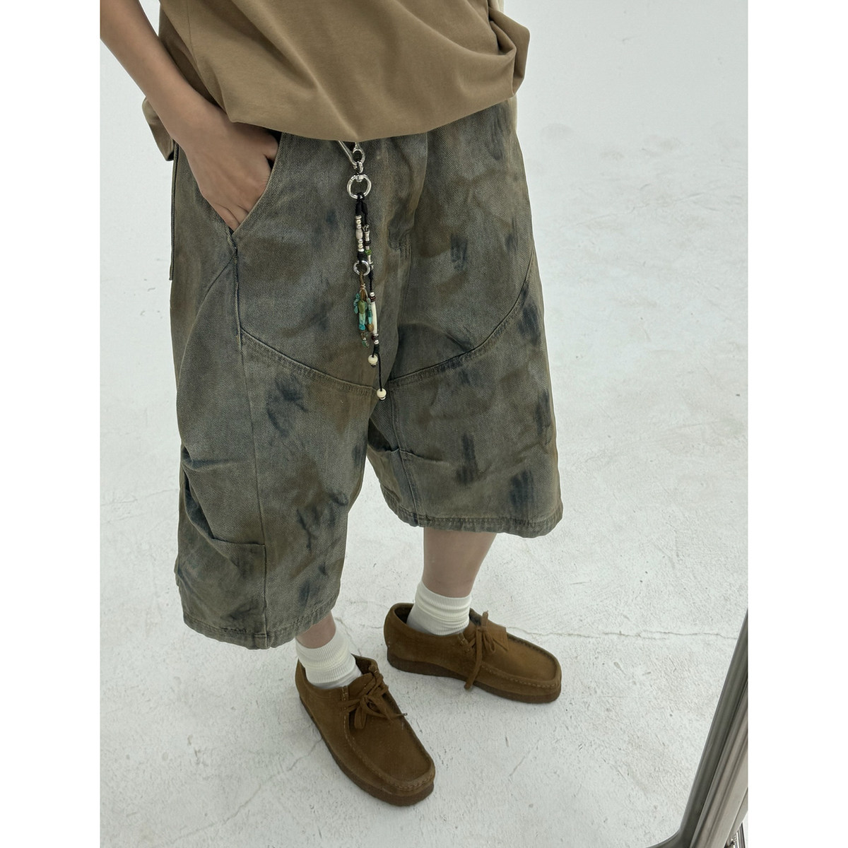 【三折清仓】 复古工装迷彩裤 做旧废土风休闲七分裤 牛仔短裤女,女装/女士精品,牛仔裤,淘宝优惠券,粉丝福利购,淘宝优惠卷