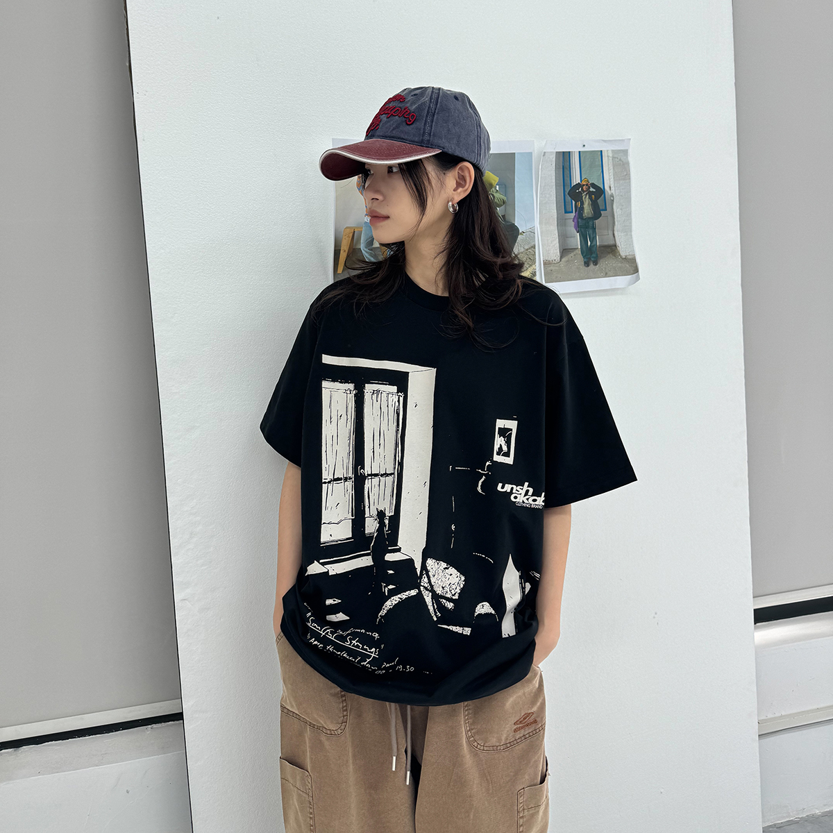 小众个性印花tee宽松百搭体恤衫
