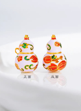 金店同款藤蔓白瓷葫芦吊坠珐琅彩