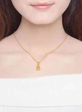 黄铜镀金铃铛吊坠越南沙金O型项