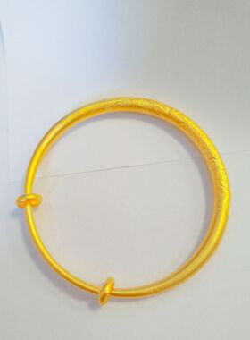 精工錾刻吉言手镯黄铜仿越南沙金