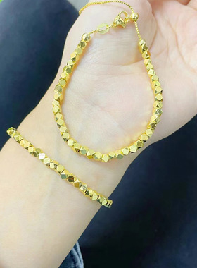 越南沙金碎金子手链万能链抽拉可