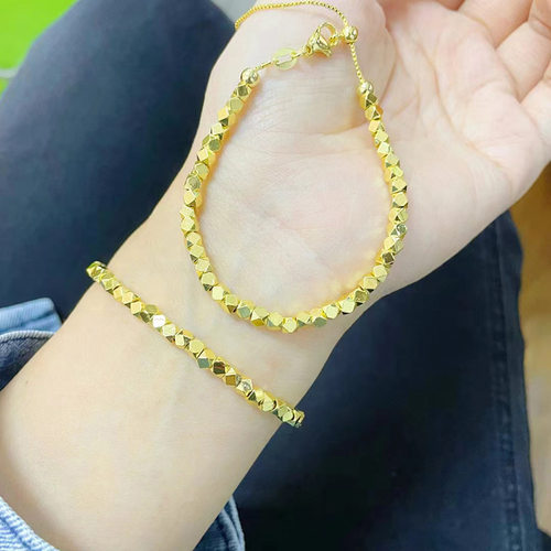 越南沙金碎金子手链万能链抽拉可