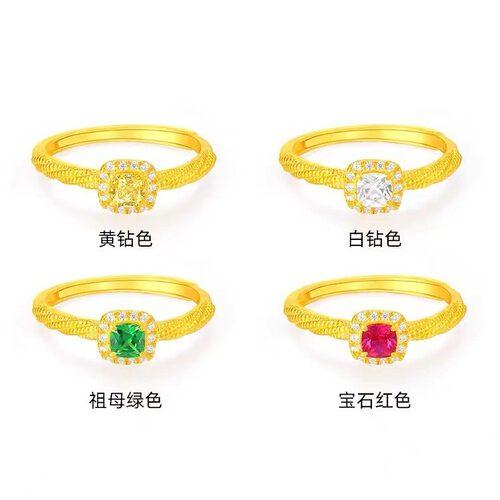 方糖戒指女越南沙金时尚轻奢超闪