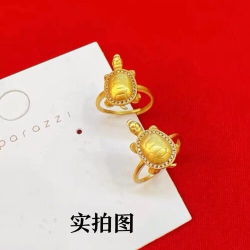 小金龟戒指中式古法越南沙金瑞兽
