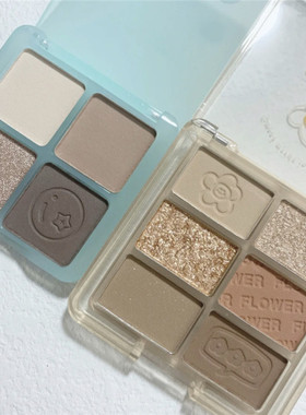 低饱和豆乳燕麦奶茶盘！Colorina四色眼影磨砂珠光哑光水泥盘便捷