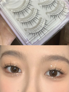 淡妆仙子睫 磨尖假睫毛自然韩式 送胶水 紫盒M02五对装 小红书推荐