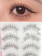 梦中情睫 A型毛眼中加长自然仙子浓密人鱼之鳞W56整条假睫毛5对