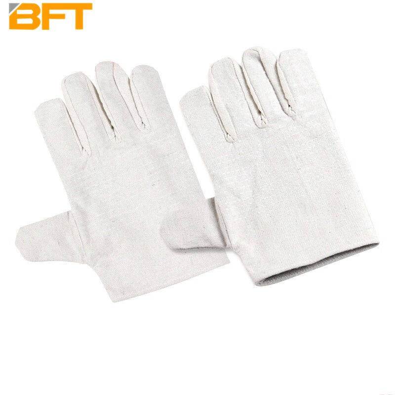 贝傅特双层帆布手套工地机械工厂电焊耐磨抗撕裂劳保手套白甲防滑