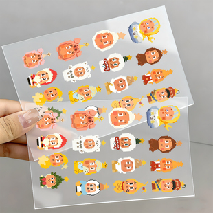 48贴星星人拼豆转印贴twinkletwinkle卡通治愈装饰水杯透明防水贴