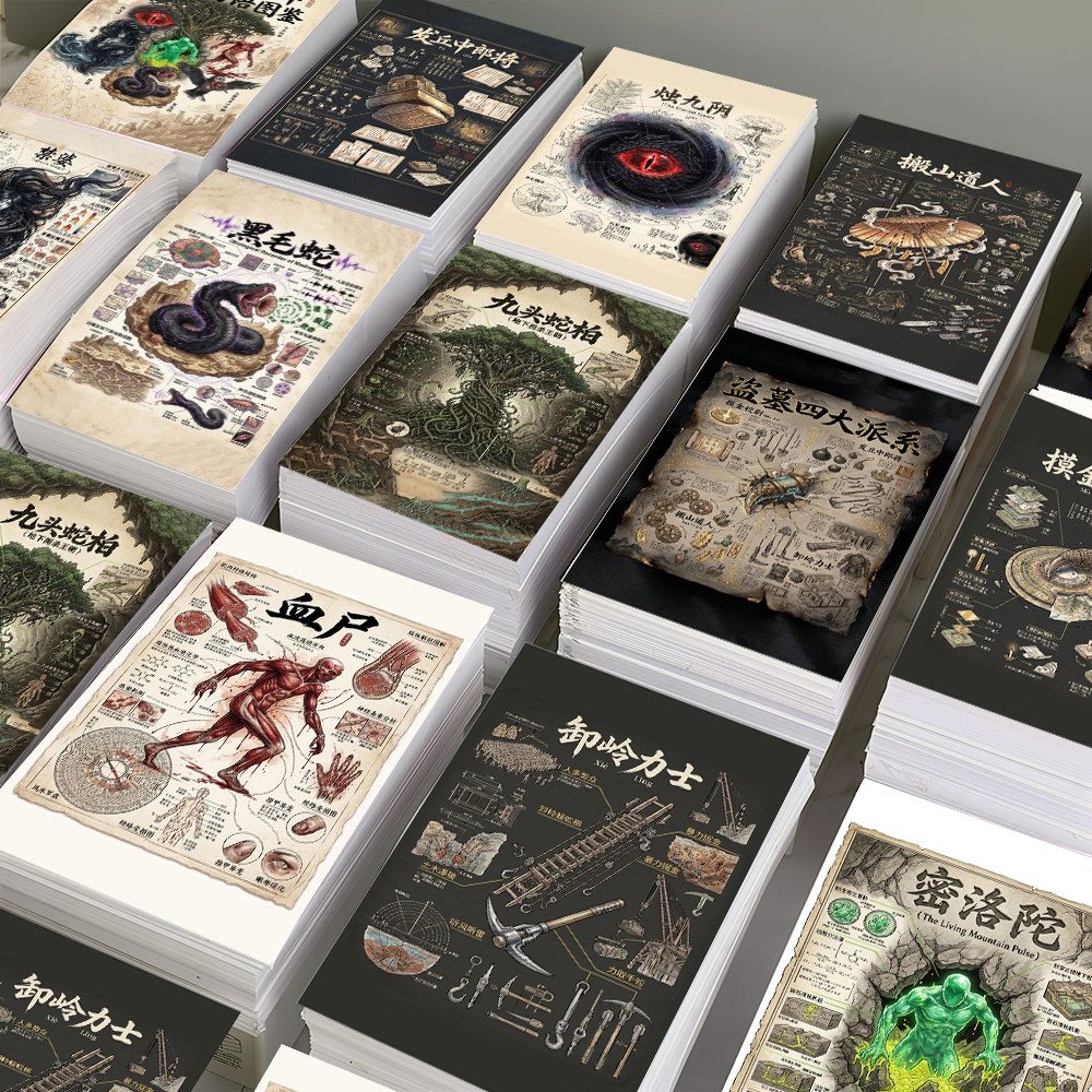 36张盗墓笔记中深渊物语图鉴贴纸南派三叔吴邪张起灵高颜值创意贴