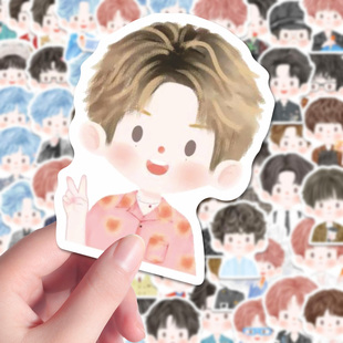 279贴卡通Q版梓渝贴纸极速小鱼可爱创意周边游点意思应援物料贴画