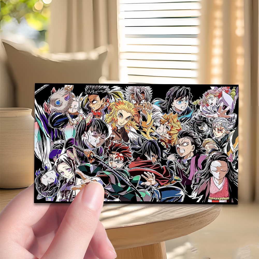 100张鬼灭之刃海报小卡无限城篇柱合集炭治郎蝴蝶忍纪念周边diy卡